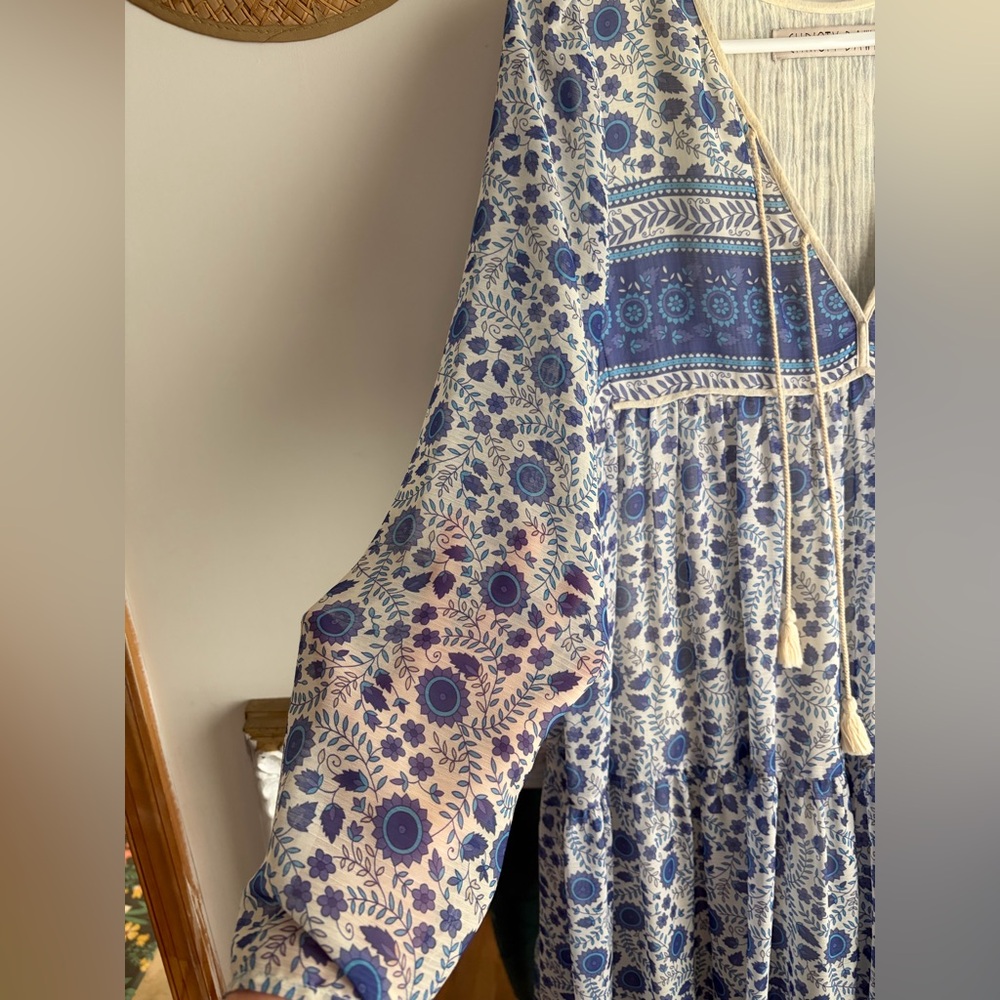 Rare Christy Dawn The Paloma Dress in blue Paisley oversized fit Spring Summer - Picture 11 of 12